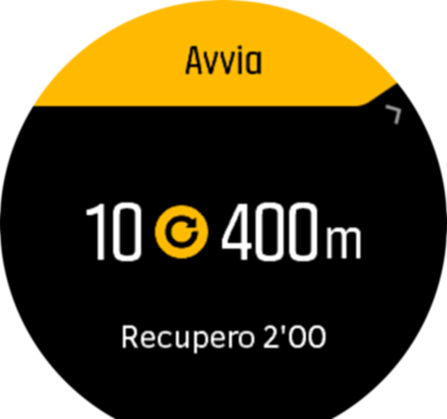 Avvio dell'allenamento a intervalli