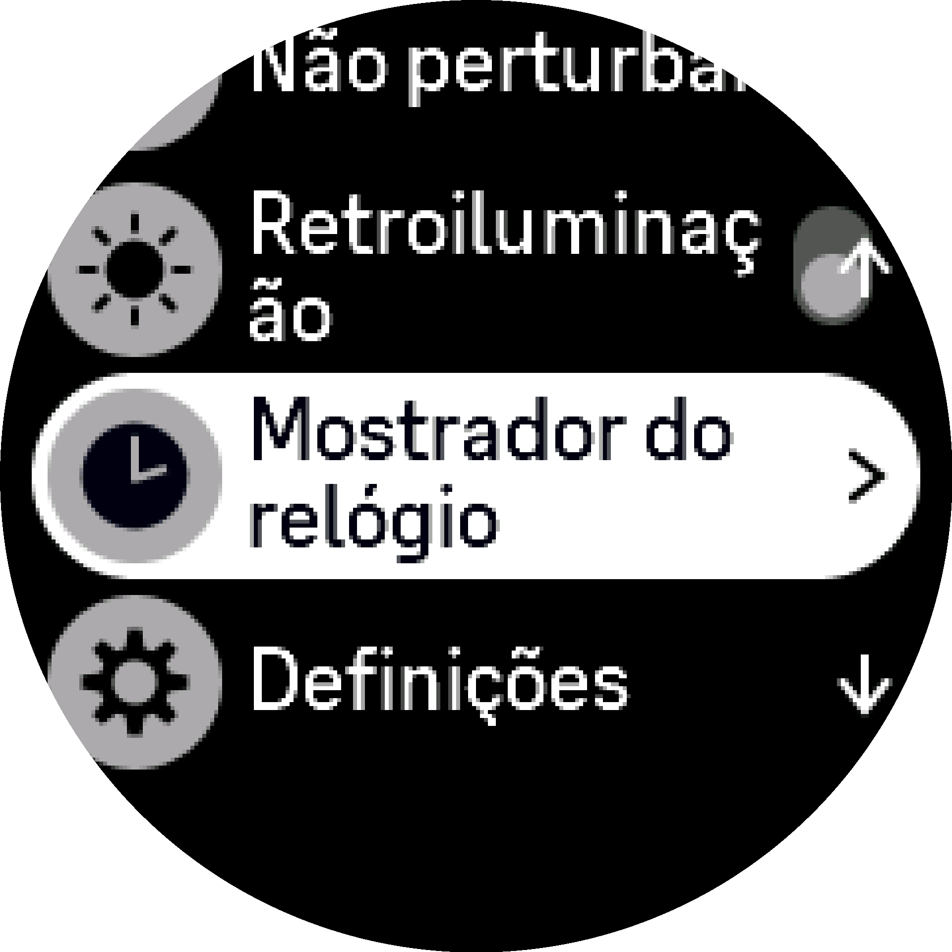definição do mostrador do relógio S9PP