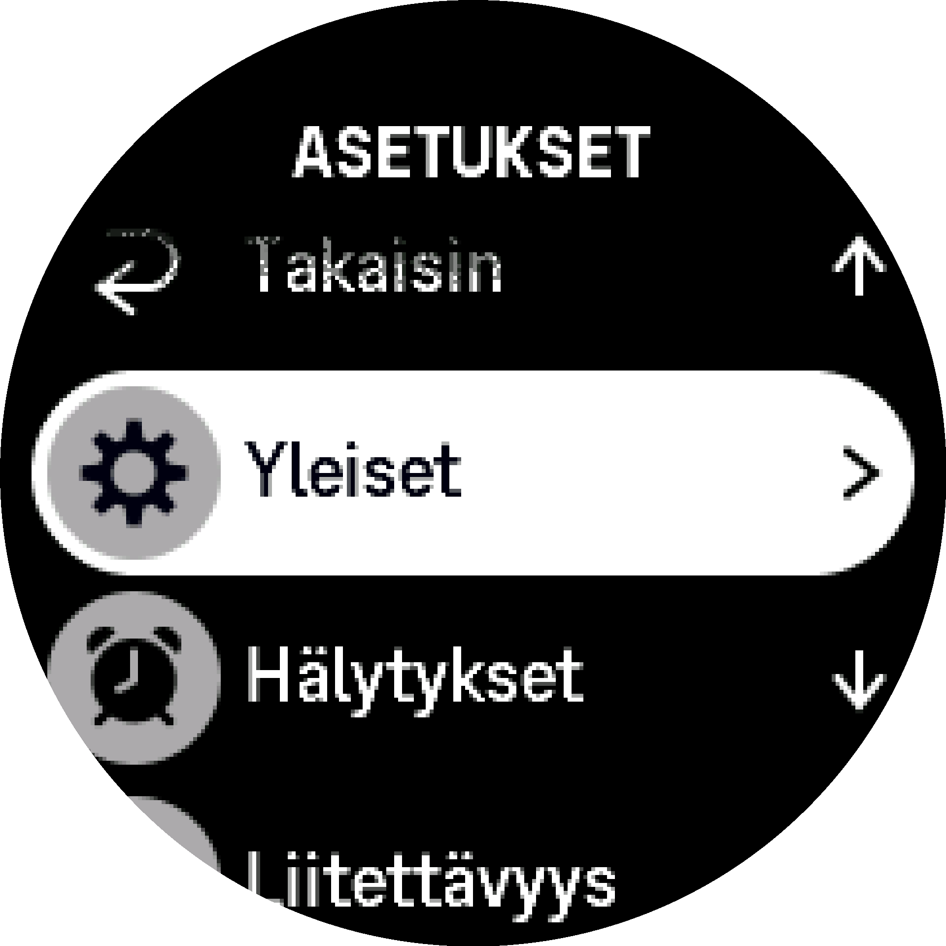 Asetukset-valikko S9PP