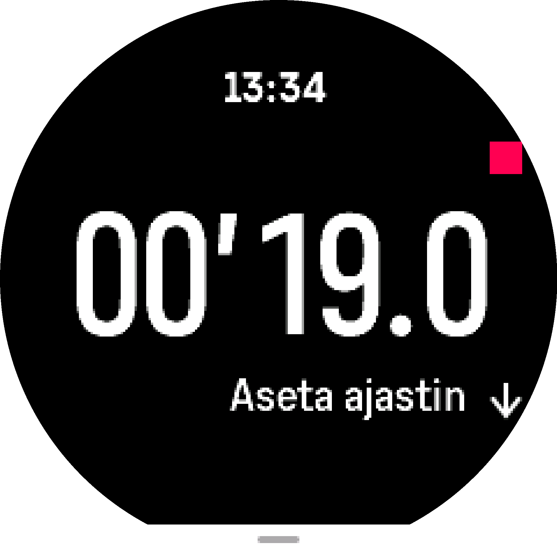 Ajastin-widgetin sekuntikello