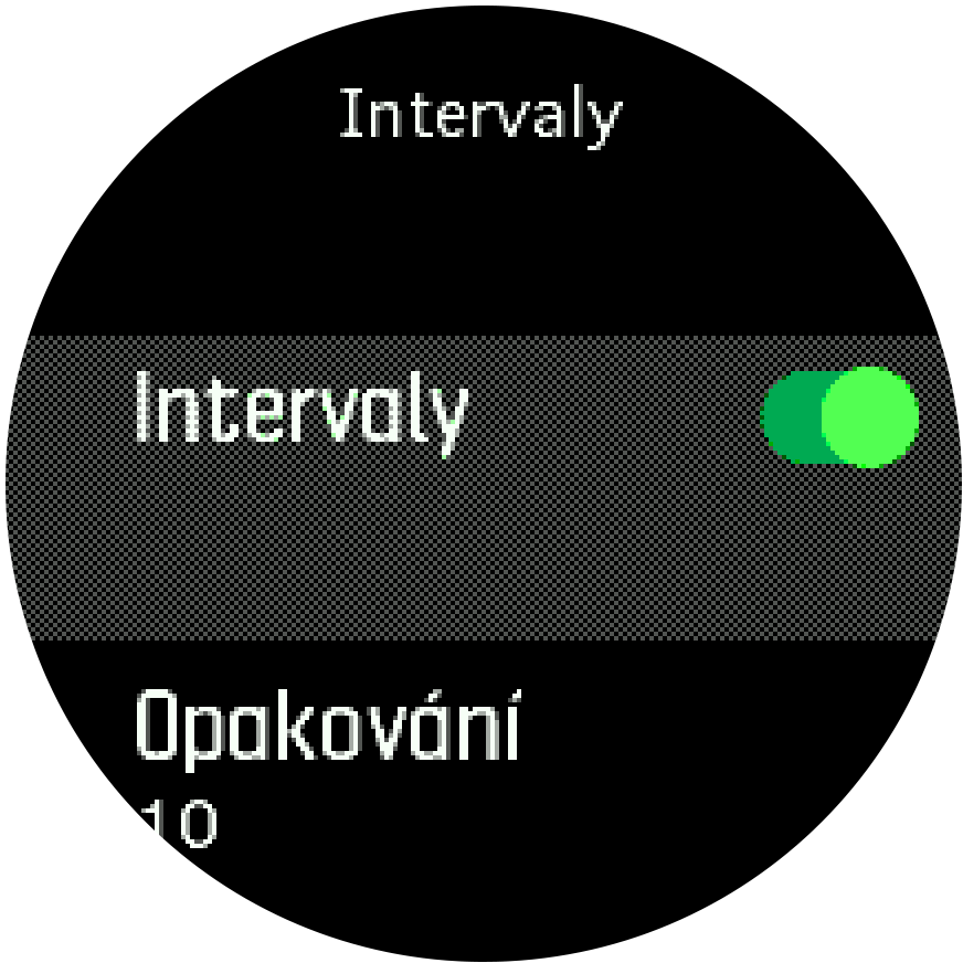 Nastavení intervalového tréninku – Trainer