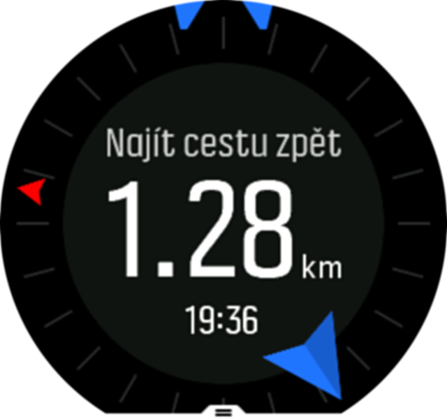 Displej funkce Najít cestu zpět – Spartan