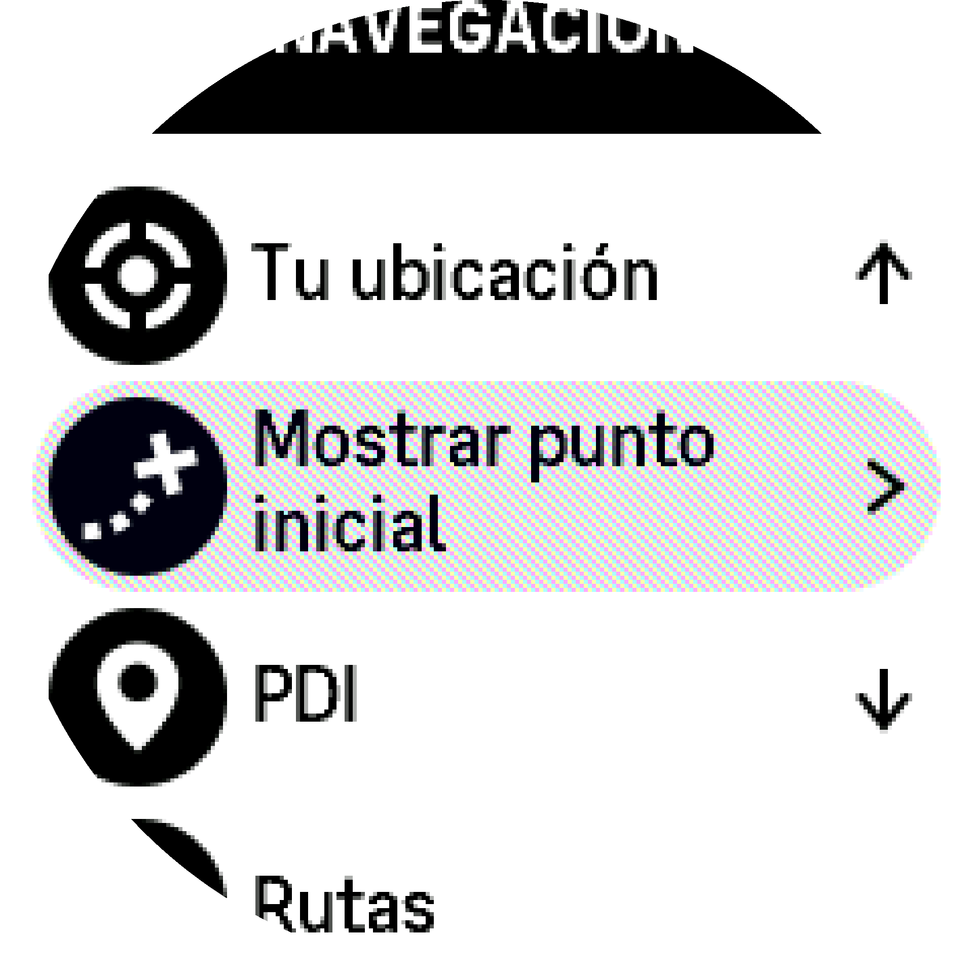 Desplazarse hasta Mostrar punto inicial S9PP