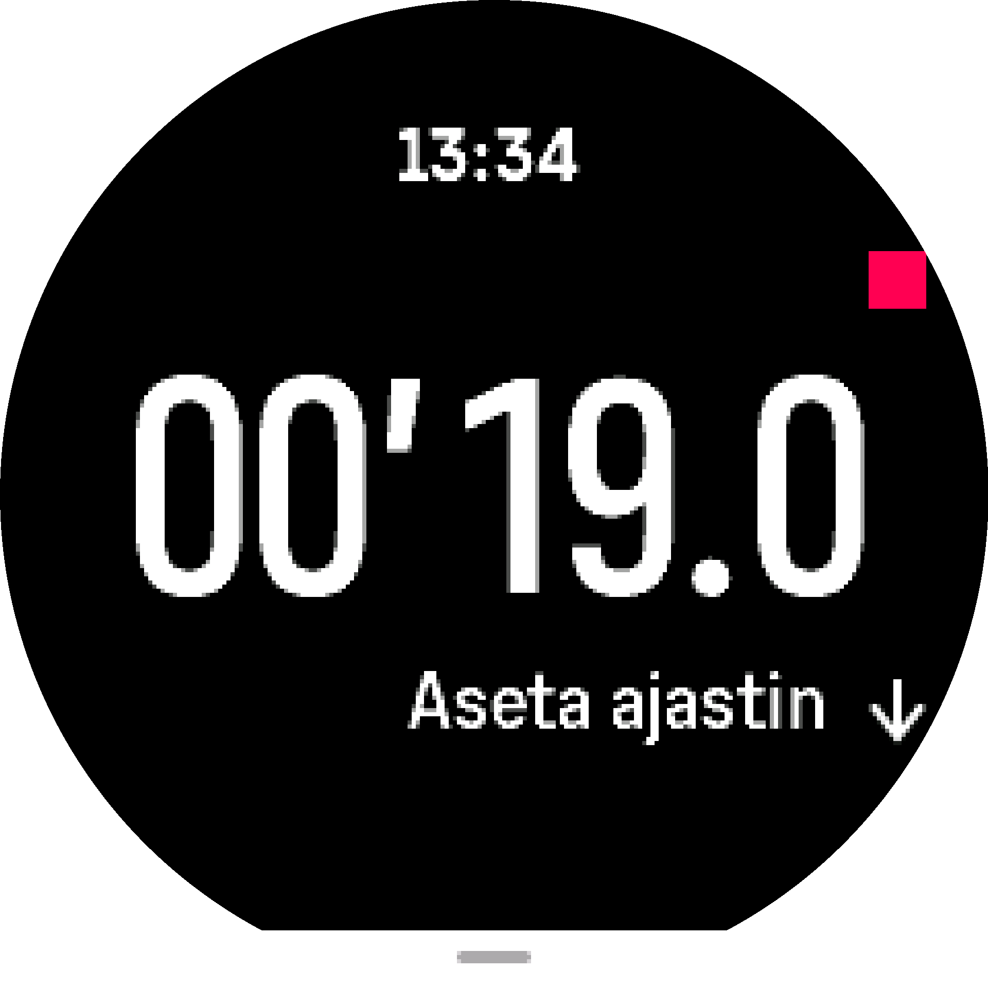 Ajastin-widgetin sekuntikello