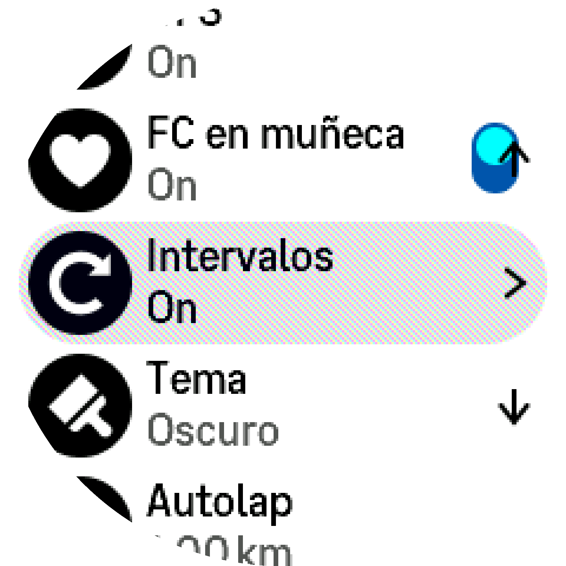 Ajustes de entrenamiento con intervalos S9PP