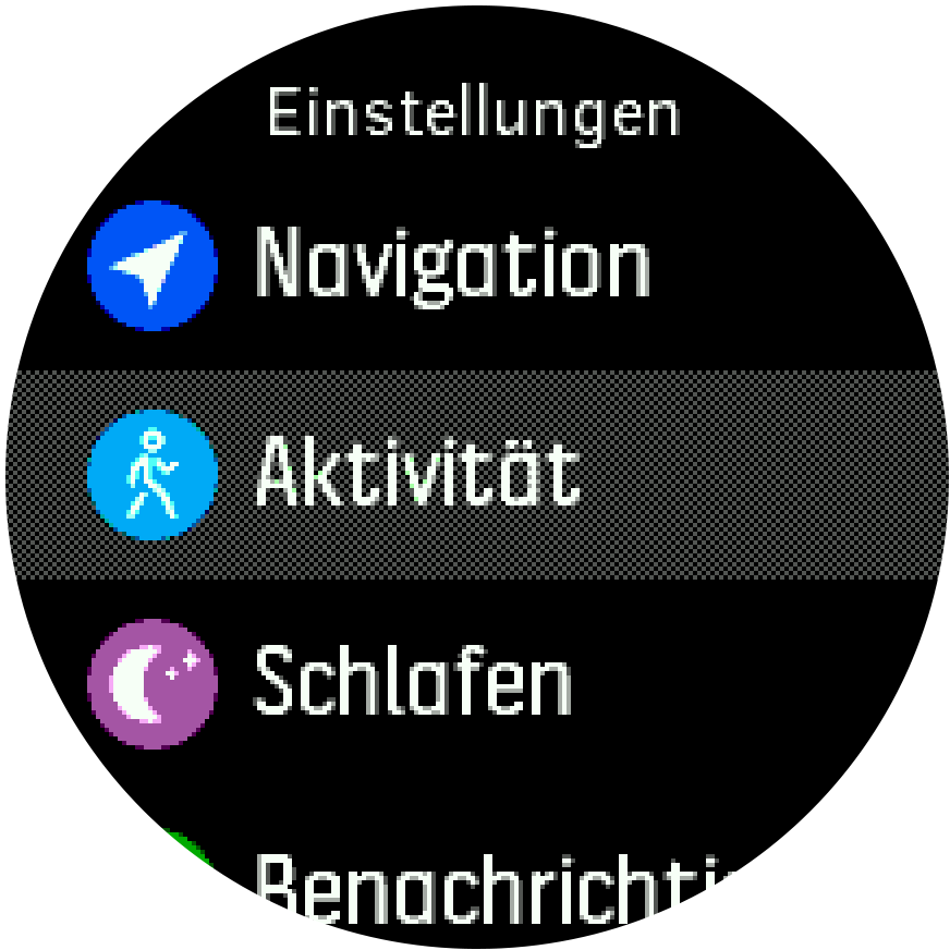 Menü Einstellungen - Spartan Trainer