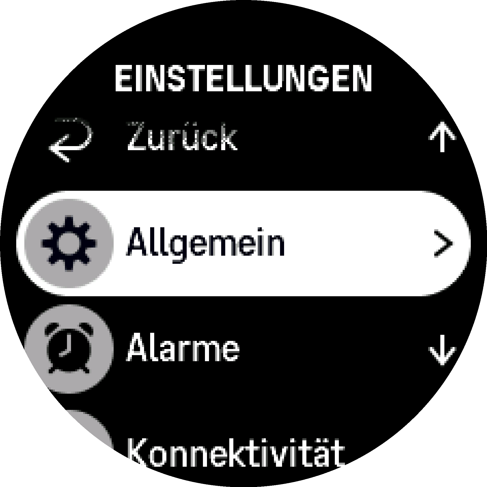 Menü Einstellungen S9PP