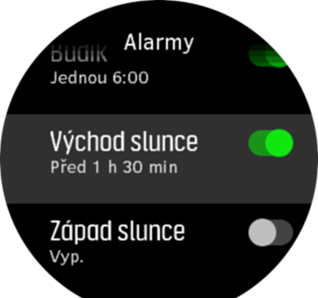 SunriseSunset alarm toggle Spartan