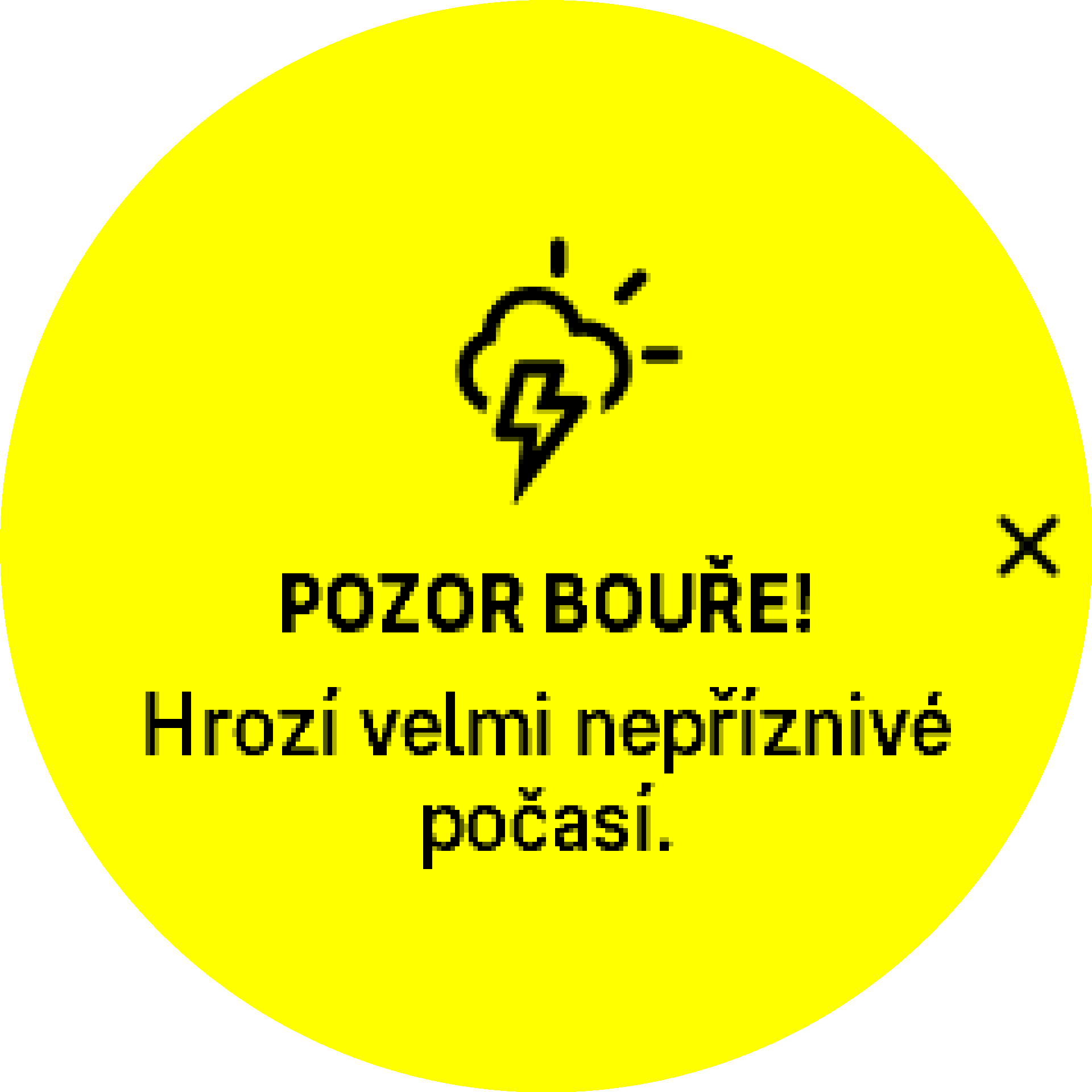 Upozornění na bouři aktivní S9PP