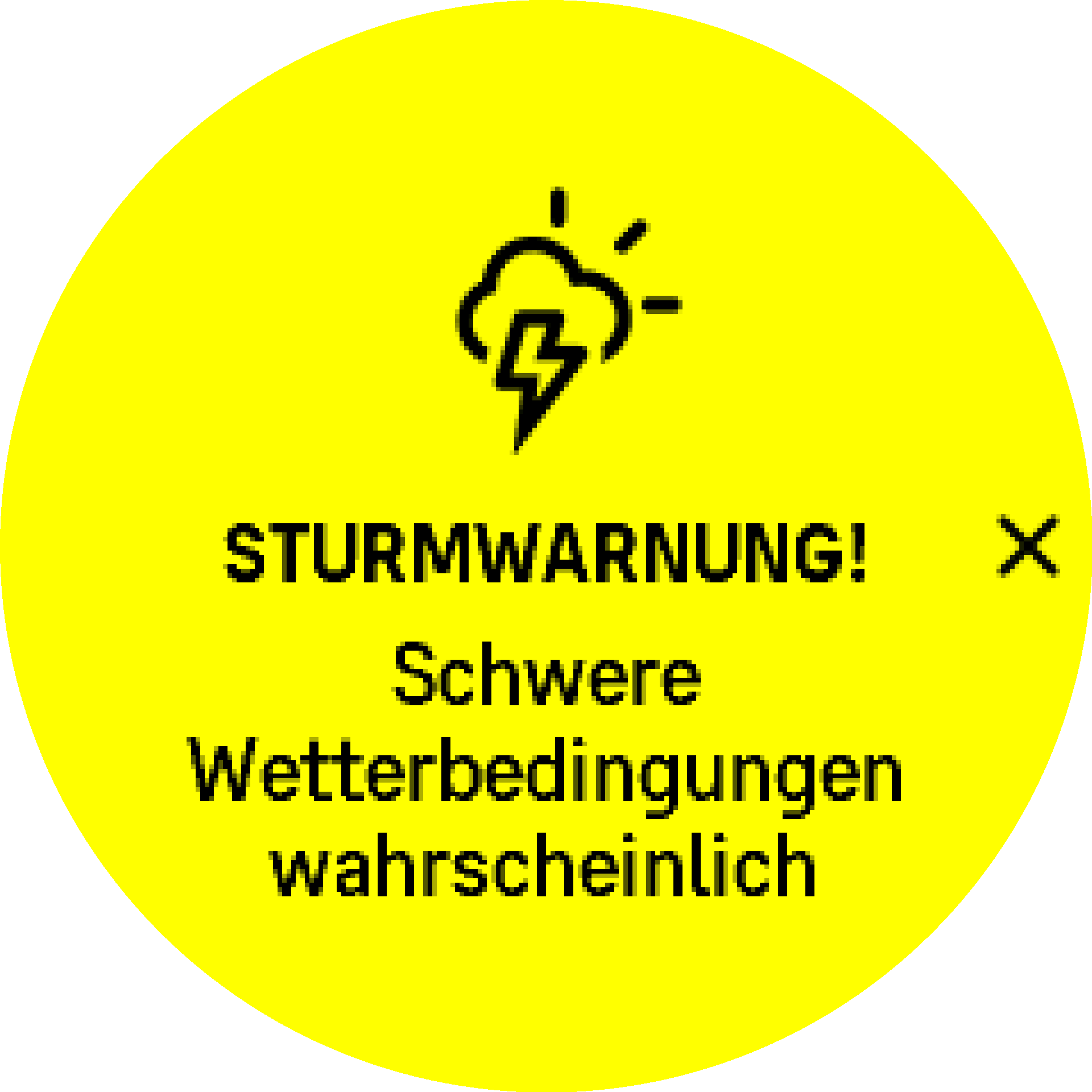 Unwetterwarnung aktiv S9PP