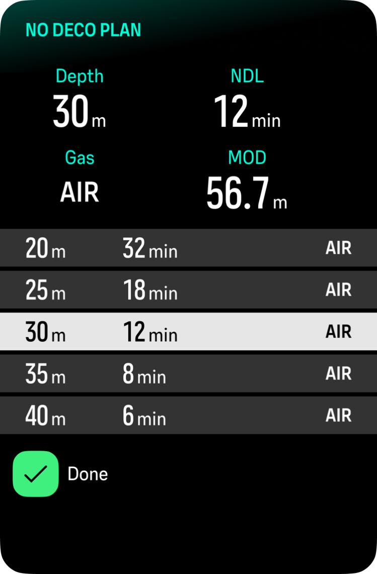 no decompression dive5