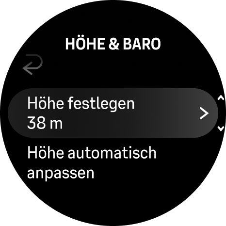 Höhe festlegen Höhenmesser
