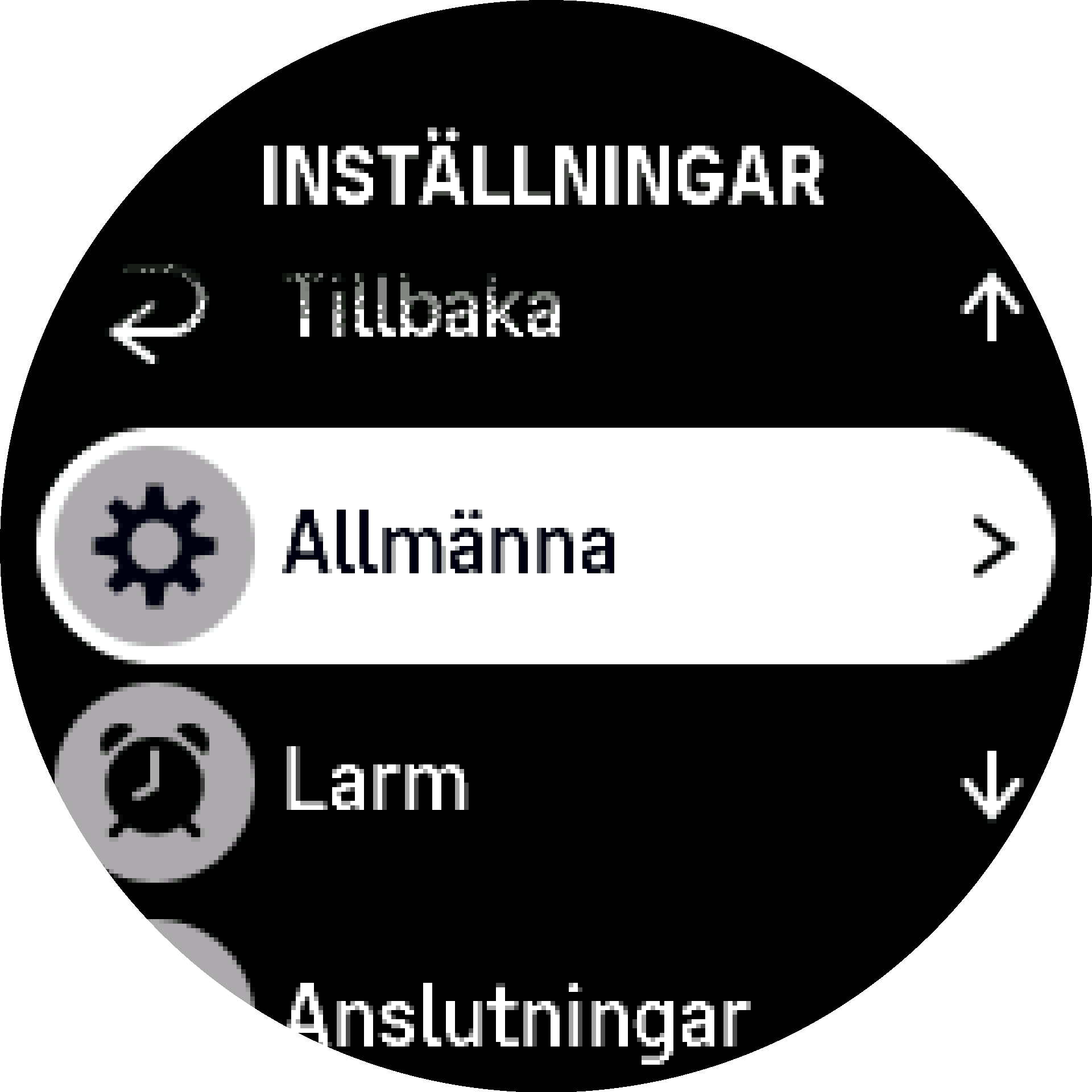 Inställningar meny S9PP