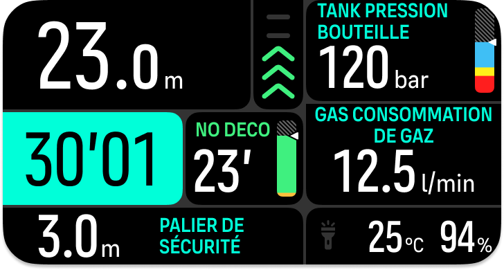 alarm notify dive time