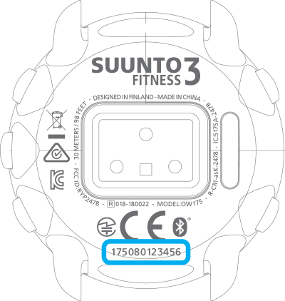 Numéro de série Suunto 3 Fitness