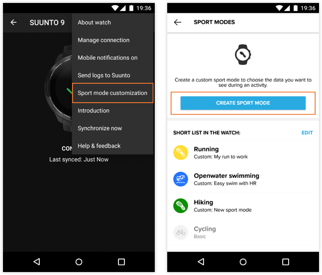 Suunto 앱(Android용)에서 사용자 정의 스포츠 모드를 만드는 방법 Suunto 앱(Android용)에서 사용자 정의 스포츠 모드를 만드는 방법