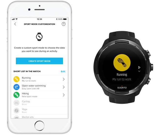 Suunto 앱으로 스포츠 모드 사용자 정의 Suunto 앱으로 스포츠 모드 사용자 정의